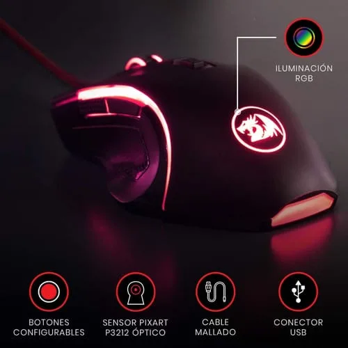 Mouse Gamer Redragon M602 Griffin 7200dpi - 7 Botones - Image 8