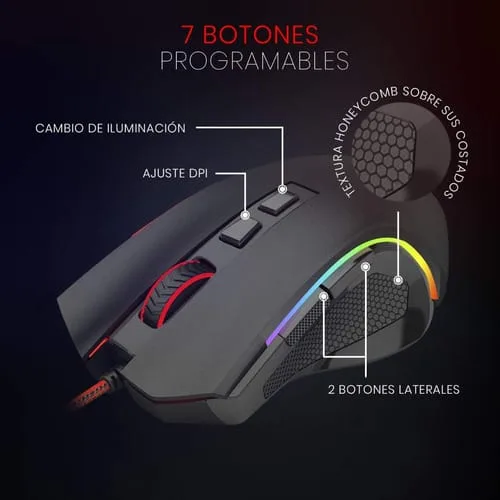 Mouse Gamer Redragon M602 Griffin 7200dpi - 7 Botones - Image 7