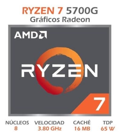 Procesador Amd Ryzen 7 5700g 100-100000263box  De 8 Núcleos Y  4.6ghz De Frecuencia Con Gráfica Integrada - Image 2