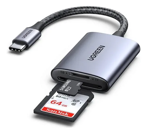 Lector De Tarjetas Usb Tipo C Adaptador 2 En 1 Tf Sd