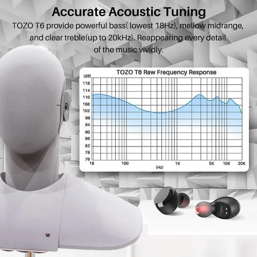 Tozo T6 True Wireless Earbuds Bluetooth Control Táctil Ipx8 - Image 8
