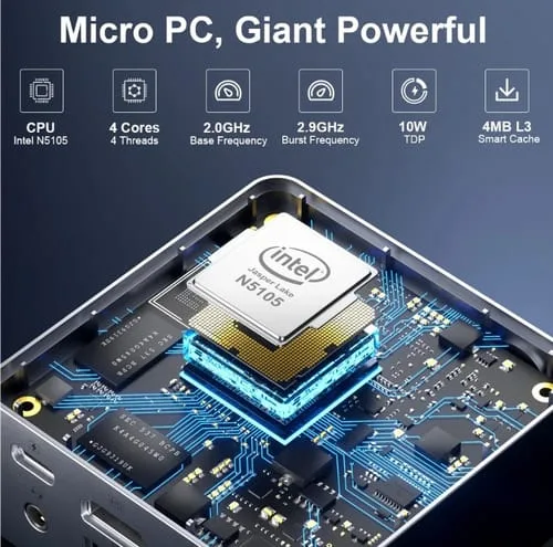 Mini Pc Gmktec Windows 11 Pro Intel N5105, 8 Gb De Ram 128 G - Image 3