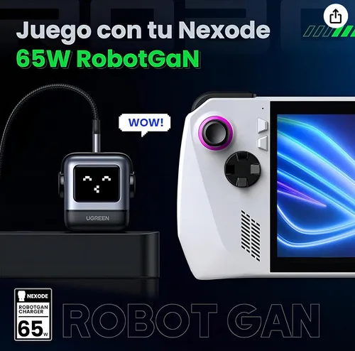 Cargador Usb-c 65w Nexode Gan - Robot Cargador Con Pantalla - Image 5