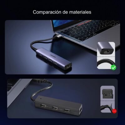 Increíble Adaptador Multipuerto Hub Usb 5 En 1 Ethernet Gigabit Usb 3.0 Ugreen - Image 7