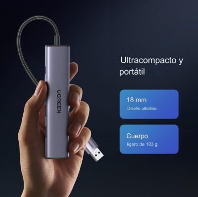 Increíble Adaptador Multipuerto Hub Usb 5 En 1 Ethernet Gigabit Usb 3.0 Ugreen - Image 5