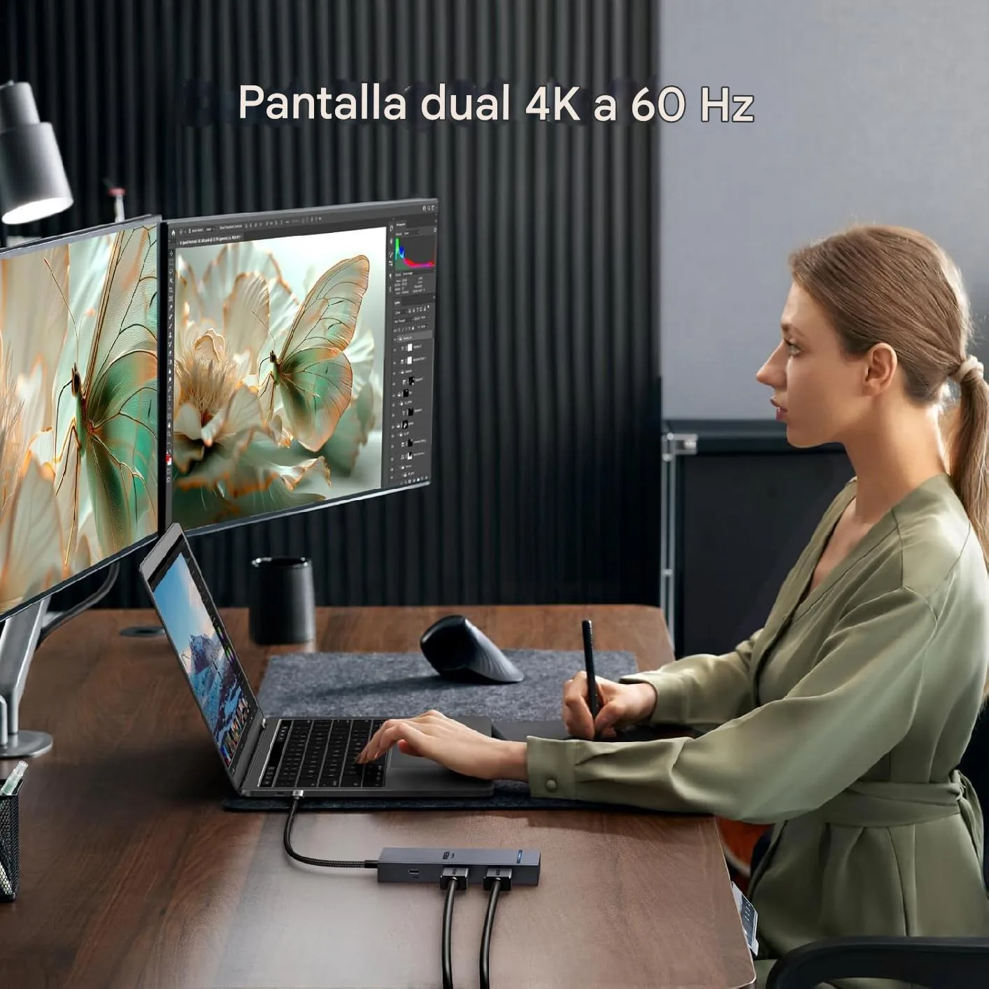 Asombroso Hub Adaptador Revodok Pro Ugreen 7 En 1 Hdmi 4k Dual Usb 3.2 - Image 6