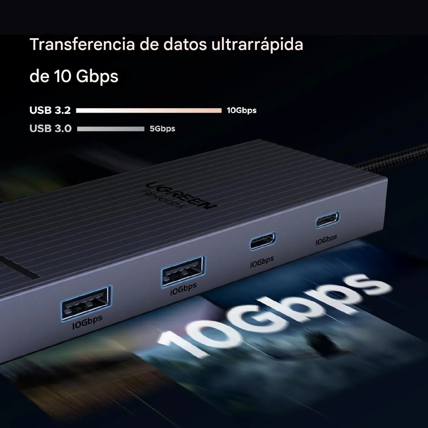 Asombroso Hub Adaptador Revodok Pro Ugreen 7 En 1 Hdmi 4k Dual Usb 3.2 - Image 7